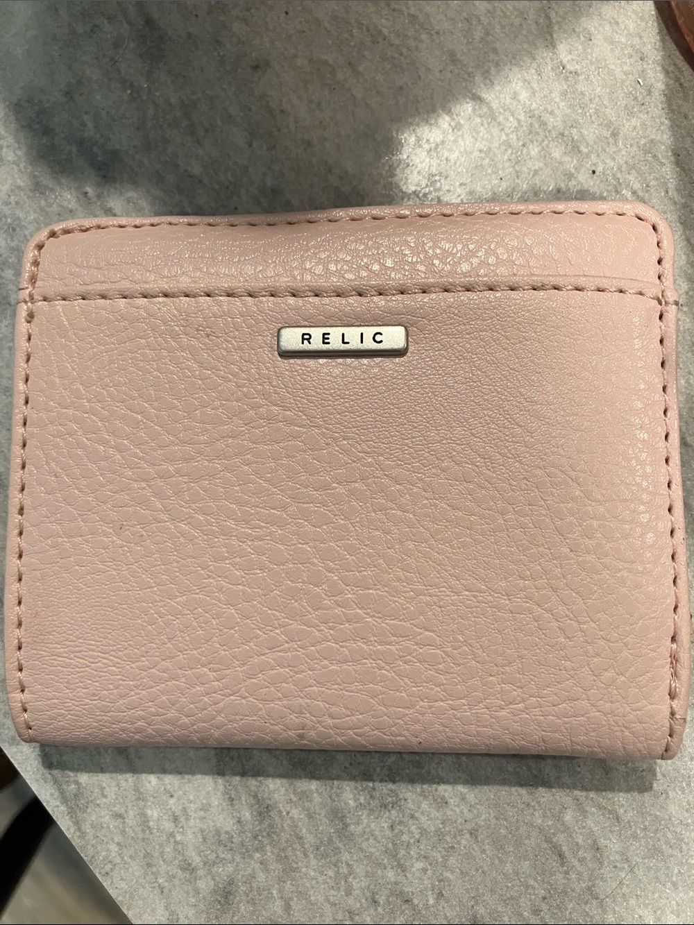 Relic Dusty Pink Pebbled Leather Bifold Wallet